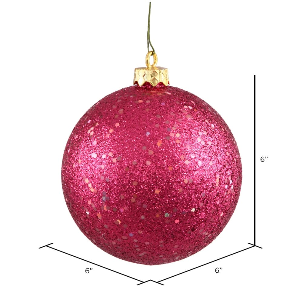 Vickerman 6" Wine Sequin Ball Ornament, 4 per Bag Bed Bath & Beyond 34939095